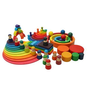 Trọn Bộ Khối Xếp Hình Cầu Vồng Vật Liệu Xếp Chồng Montessori Đồ Chơi Xếp Chồng Cầu Vồng - Product Image 3