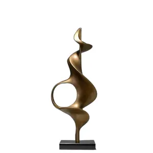Disesuaikan Modern Abstrak Resin Figurine Olahraga Tangan Kuningan Patung Dekorasi Meja Kantor Seni Patung