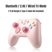 Control Inalámbrico GameSir Nova 2 Lite Rosa de 3 Modos con Efecto Hall para Nintendo Switch, iPhone, Android, PC, Regalos