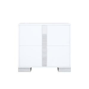 Modern Elegant Nightstand with Metal Foot <b>Mirrored</b> Design 2 Drawers Eco-Friendly Durable Home Furniture for Bedroom Living Room - Product Image 5