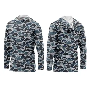 2024 Stylish Camouflage Custom Logo Fishing Jersey UV 50+ Sun Protection Clothing Unisex Fishing Wear Factory