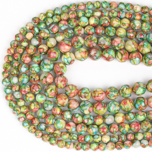 AsVrai U Perle Rotonde Sciolte in Diaspro Naturale Colorato con Sedimenti Marini per Creazione Gioielli Fai da Te Braccialetti Accessori - Product Image 4