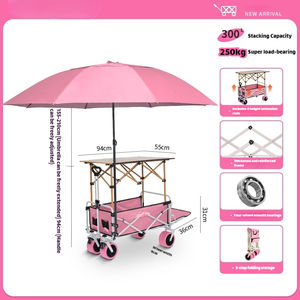 Beijicat zware plooibare all-terrain kar, OEM optie, draagbare rolcontainer, staal, Oxford, vier wielen, oranje, voor kamperen - Product Image 2