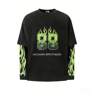 T-Shirt Homme 100% Coton Surdimensionné Cropped Boxy Imprimé Animal Respirant Vintage Hip Hop Streetwear Poids Lourd - Product Image 1