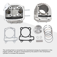GOOFIT Kit de Reemplazo de Cilindro, Culata, Pistón y Junta de 62.5mm para Vehículos Todoterreno GY6 180cc 200cc 250cc