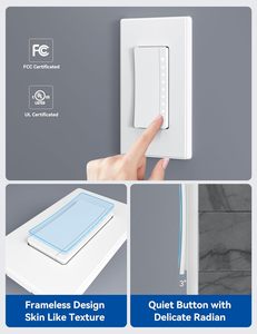 Elegrp đơn cực thông minh <span class=keywords><strong>Dimmer</strong></span> chuyển đổi ánh sáng, UL được liệt kê tường chuyển đổi cho đèn Led Tương thích với Alexa và Google trợ lý - Product Image 2