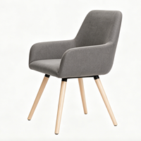 Chaise de salle à manger contemporaine nordique moderne en bois et métal, rembourrée en tissu, pour hôtel, maison, bureau, salon