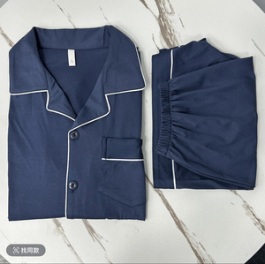 Cardigan estivo taglie forti da <span class=keywords><strong>uomo</strong></span> <span class=keywords><strong>pigiama</strong></span> a <span class=keywords><strong>3</strong></span> <span class=keywords><strong>pezzi</strong></span> lavorato a maglia con maniche corte e modello stampato per la casa - Product Image 5