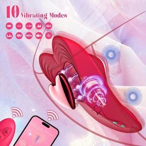 Vibrateur portable en forme de cœur rouge pour femmes avec télécommande mobile via application, 10 fréquences, étanche IPX7 - Jouet sexuel pour couples pour le flirt - Product Image 2