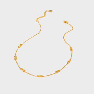 New Trend Waterproof Jewelry 18K Gold Plated Stainless Steel <strong>Infinity</strong> Infinite <strong>Symbol</strong> <strong>Charms</strong> Choker Necklace for Women Party - Product Image 3
