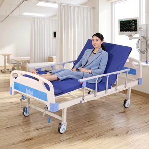 Cama de hospital de acero laminado en frío directo de fábrica Elevación de piernas con respaldo ajustable de 2 manivelas para el cuidado de ancianos en hogares de ancianos (1 año - Product Image 3