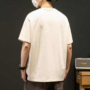 Venta al por mayor de alta calidad de hombro caído de gran tamaño de cuello redondo de manga corta de impresión personalizada 100% Camiseta de algodón - Product Image 5