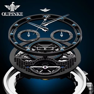 นาฬิกาข้อมือผู้ชาย OUPINKE 3249 รุ่น Flywheel Skeleton แฟชั่น นาฬิกาจักรกลอัตโนมัติของแท้ แบรนด์หรู กันน้ำ - Product Image 3