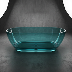 <span class=keywords><strong>Baignoire</strong></span> autoportante moderne de luxe en résine transparente, forme ovale colorée, pour projet de salle de bain d'hôtel - Product Image 2