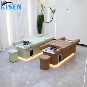 เตียงสระผมไฟฟ้าอเนกประสงค์ราคาประหยัด ยี่ห้อ Kisen พร้อมไฟ LED สำหรับทำสปาหัวแบบญี่ปุ่น และอ่างแช่เท้า พร้อมระบบยกไฟฟ้า - Product Image 1