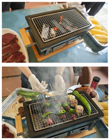 Barbecue au charbon de bois en céramique classique Auplex Habichi, carré, multifonction, sans fumée, pour Yakitori, idéal pour les fêtes et la cuisine de table
