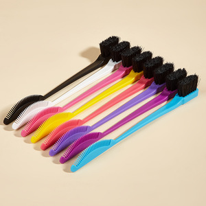 Multi Color DoubleEnded Edge <b>Brush</b> Hairdressing Tool With Bristle Comb For Hairline Styling Home Use - Product Image 2