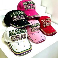Casquette de baseball transfrontalière en PVC avec strass et lettres, pour hommes et femmes, à visière incurvée, tendance, en stock usine