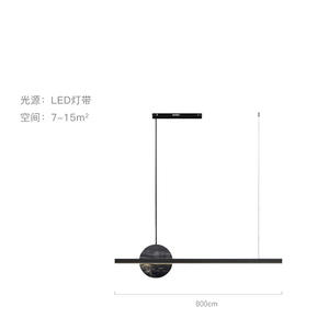 Luminaire suspendu LED en cuivre long, minimaliste moderne, pour salon, bureau de luxe - Product Image 5