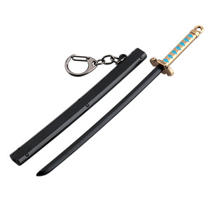 Porte-clés Katana Demon Slayer de 17 cm, Anime <span class=keywords><strong>Kimetsu</strong></span> <span class=keywords><strong>No</strong></span> <span class=keywords><strong>Yaiba</strong></span>, couteau de <span class=keywords><strong>ninja</strong></span> Tanjirou, mini katana japonais, sabre samouraï en fer, jouet cadeau - Product Image 6