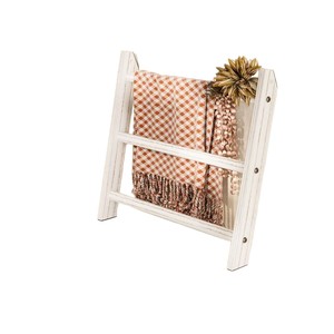 Toallero de Madera con 3 Barras, Blanco, Multiusos, para Baño, Dormitorio, Cocina, Decorativo - Product Image 4