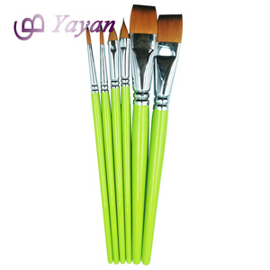 Pincel sintético personalizado para pintura facial, suministros de arte, punta redonda, resorte fuerte - Product Image 5