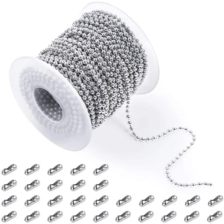 Silver Stainless Steel ball Bead Chain Necklace,Beads chain Necklace roll Ball Chain
