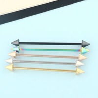Stainless Steel Double-Ended Pointed Cone Long Rod Extra-Long Piercing Jewelry Double Ear Hole Ear Bridge Stud Earrings