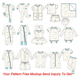 Ensemble de vêtements d'été en bambou de marque de créateur pour bébés garçons et filles, haut de pyjama à manches courtes et pantalon, vêtements pour bébés de marque - Product Image 6