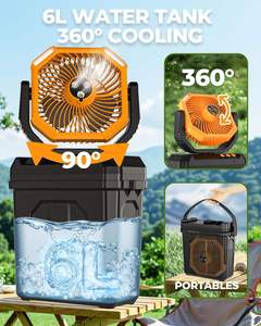 Portable Electric Misting Fan 6L Bucket Outdoor Fans for Camping & Car Use 20000mAh USB Rechargeable <b>Battery</b> Powered Spray - Product Image 2