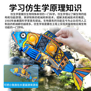 Jouets de poisson bionique en bois électriques, science et technologie, petite vente en gros, unisexe, collégiens, <span class=keywords><strong>expérience</strong></span> <span class=keywords><strong>scientifique</strong></span> DIY - Product Image 2
