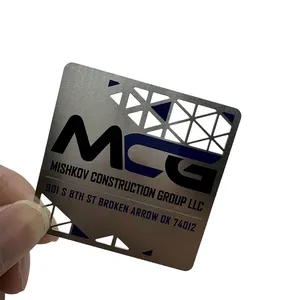 Cheap custom high quality stainless steel metal card laser cut high-grade silver metal Vip membership card Metal business card