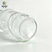Pot en verre transparent multifonctionnel de 300 ml à col fileté, haut et fin, pour la maison et la vente en gros commerciale