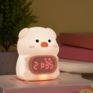 Cute Pig Soft Silicone <b>LED</b> Night Light With Alarm <b>Clock</b> USB Rechargeable Dimmable Colorful Sleep Lamp For kids Bedroom - Product Image 6