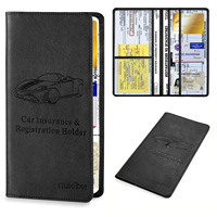 Organisateur de documents automobiles en PU, porte-permis de conduire magnétique, porte-carte d'immatriculation et d'assurance pour voiture, vente en gros