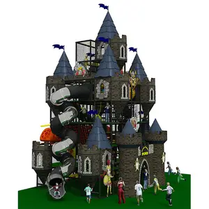 2024 Free Design 80 Sqm 6 Levels Castle Themed Children Indoor Soft Playground With Inflatable Gun Shooting Game