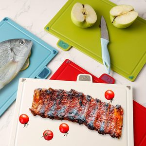 Ensemble de planche à découper 4 pièces ensemble de planche à découper avec supports légumes et fruits en plastique antidérapant ensemble de planche à découper - Product Image 3