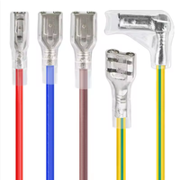 Faston Quick Plug 2.8/4.8/6.3mm 110/187/250 Terminal Spade Jantan Betina Saklar Tombol LED Kabel Daya Harness Kabel