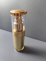 Flacon cosmétique en acrylique doré de 20 ml, vide, avec pompe pulvérisateur, bouchon à vis, joint PS pour sérum, impression d'écran
