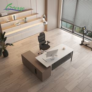 Bureau en métal en forme de L sur mesure, vente chaude, garantie 10 ans, options de couleur de bureau, rangement intégré avec armoire à dossiers - Product Image 2