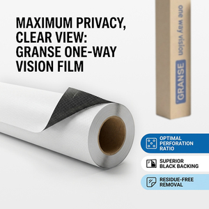 Vinile stampabile in lattice One Way Vision con pellicola perforata rimovibile 70/30 per finestre, ideale per la privacy su vetri di uffici e grandi superfici - Product Image 1