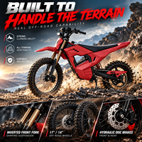 Moto électrique tout-terrain homologuée CE 72V 25Ah, 7000W de puissance de pointe, moteur central, étanche IPX6, 80KM/H, pour adultes, idéale pour la conduite sur sentier, E-Dirt Bike