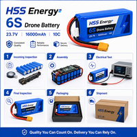 Paket Baterai Li-ion Berdaya Tinggi 6S 23.1V 16000mAh untuk Drone UAV FPV Multirotor Pesawat RC dengan Dukungan Steker yang Dapat Disesuaikan