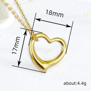 Collana con ciondolo a forma di cuore per donna, gioielli semplici e alla moda, regalo per l'uso quotidiano - Product Image 5