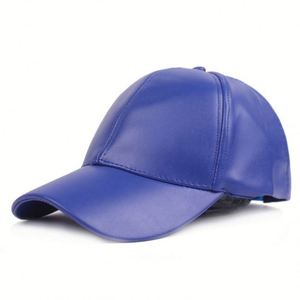 Wholesale <b>Light</b> Visor Men's Women's Leather Spring and Autumn Pu <b>Hats</b> Solid Color Baseball Caps Promotion Gift - Product Image 2