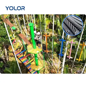 팀 빌딩 어드벤처 타워 야외 도전 장애물 로프 코스 성인과 어린이에게 적합한 놀이 공원 장비