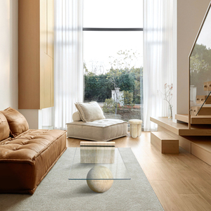 Oem ODM ý tối giản Bàn cà phê Tempered Glass travertine chân tùy chỉnh đá tự nhiên cho đồ nội thất nhà bàn trà cho - Product Image 2