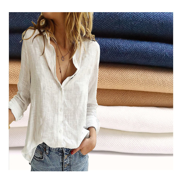 100% чистая Литовская льняная ткань со склада, белая бесскладная потертая льняная ткань для блузки/платья