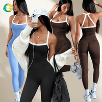 Combinaison de yoga pour femme GC, dos croisé, pour entraînement, course à pied, gym, combinaison intégrale, nylon/spandex, anti-transpiration, extensible dans quatre directions, respirante
