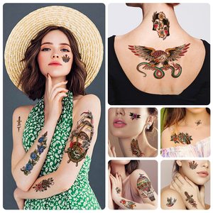 Tatuajes Temporales Clásicos para Adultos, Pegatinas <span class=keywords><strong>de</strong></span> Tatuajes Estilo Old School, <span class=keywords><strong>Tatuaje</strong></span> Estilo Sailor Jerry, <span class=keywords><strong>Tatuaje</strong></span> Tradicional Americano <span class=keywords><strong>de</strong></span> Flor Rosa para Brazo - Product Image 3